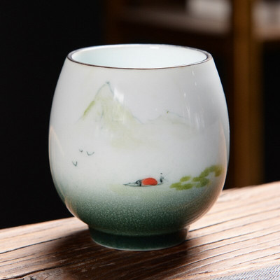 160 ml-es kerámia teáscsésze Háztartási fehér porcelán teáscsésze kínai Kung Fu teáskészlet vizes csésze