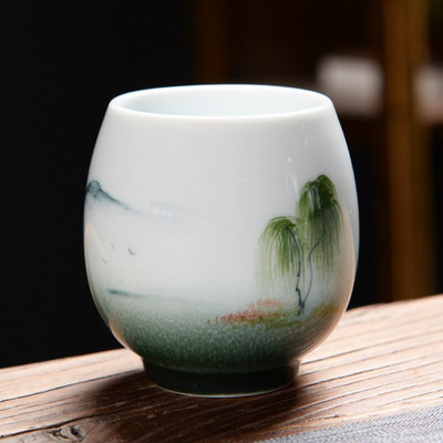 160 ml-es kerámia teáscsésze Háztartási fehér porcelán teáscsésze kínai Kung Fu teáskészlet vizes csésze