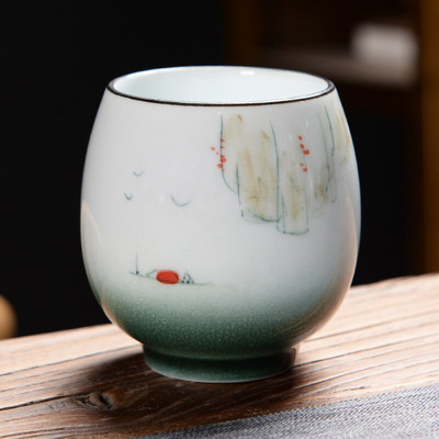 160 ml-es kerámia teáscsésze Háztartási fehér porcelán teáscsésze kínai Kung Fu teáskészlet vizes csésze