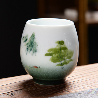 160 ml-es kerámia teáscsésze Háztartási fehér porcelán teáscsésze kínai Kung Fu teáskészlet vizes csésze