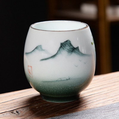 160 ml-es kerámia teáscsésze Háztartási fehér porcelán teáscsésze kínai Kung Fu teáskészlet vizes csésze