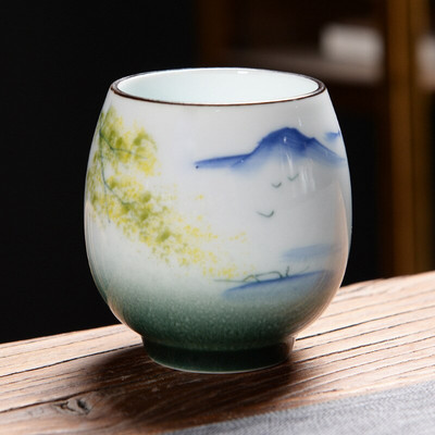 160 ml-es kerámia teáscsésze Háztartási fehér porcelán teáscsésze kínai Kung Fu teáskészlet vizes csésze