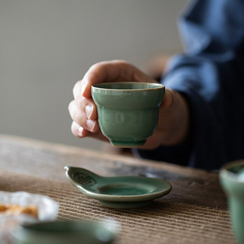 125ML Yue Kiln Celadon Tea Cup Creative Gourd Shape Ceramic Single Master Cup Ιαπωνική κούπα Οικιακά αξεσουάρ τσαγιού Kung Fu