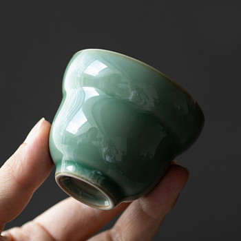 125ML Yue Kiln Celadon Tea Cup Creative Gourd Shape Ceramic Single Master Cup Ιαπωνική κούπα Οικιακά αξεσουάρ τσαγιού Kung Fu