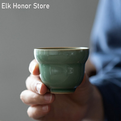 125ML Yue Kiln Celadon Tea Cup Creative Gourd Shape Ceramic Single Master Cup Ιαπωνική κούπα Οικιακά αξεσουάρ τσαγιού Kung Fu