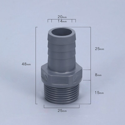 Sustorėjęs IBC bako vožtuvas PVC vamzdžių jungties žarnos jungiamosios detalės UPVC jungiamosios detalės laistymo žarnos dalys