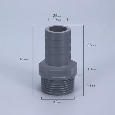 Sustorėjęs IBC bako vožtuvas PVC vamzdžių jungties žarnos jungiamosios detalės UPVC jungiamosios detalės laistymo žarnos dalys