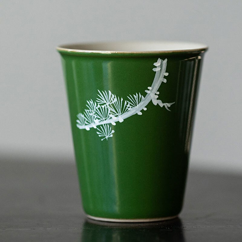 2db/szett 45 ml-es, kézzel festett Matsukaze Art kerámia teáscsésze japán smaragd máz kis butik egyszemélyes mesterpohár kung fu teás edény