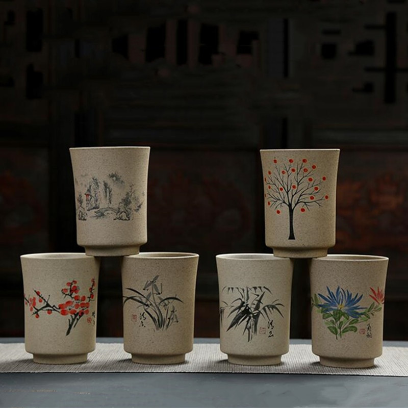 Kiniškas keramikinis arbatos puodelis Didelis keramikinis matinis arbatos dubuo Namų biuras Kavos puodelis Boutique arbatos rinkinys Priedai Kelionių meistras arbatos puodelis
