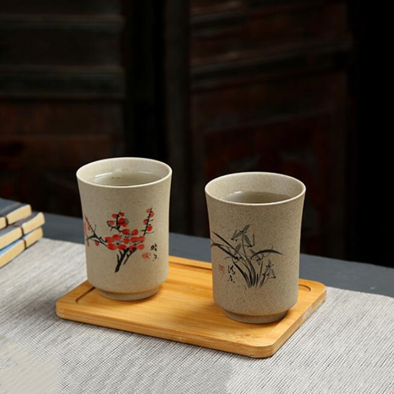 Kiniškas keramikinis arbatos puodelis Didelis keramikinis matinis arbatos dubuo Namų biuras Kavos puodelis Boutique arbatos rinkinys Priedai Kelionių meistras arbatos puodelis
