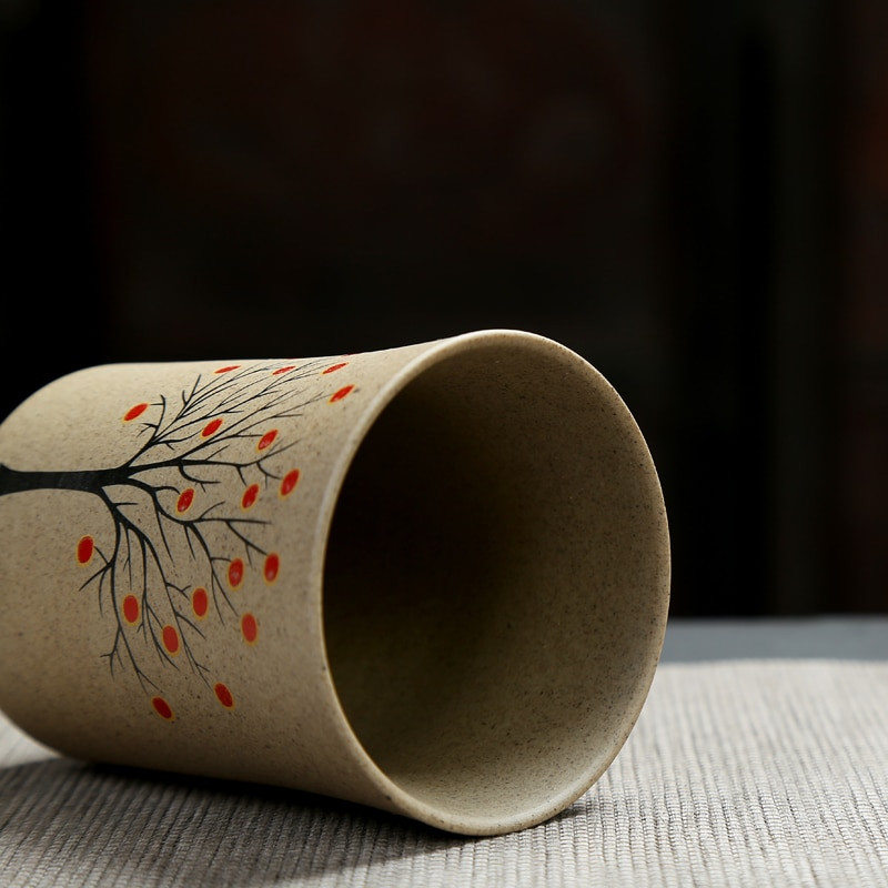 Kiniškas keramikinis arbatos puodelis Didelis keramikinis matinis arbatos dubuo Namų biuras Kavos puodelis Boutique arbatos rinkinys Priedai Kelionių meistras arbatos puodelis