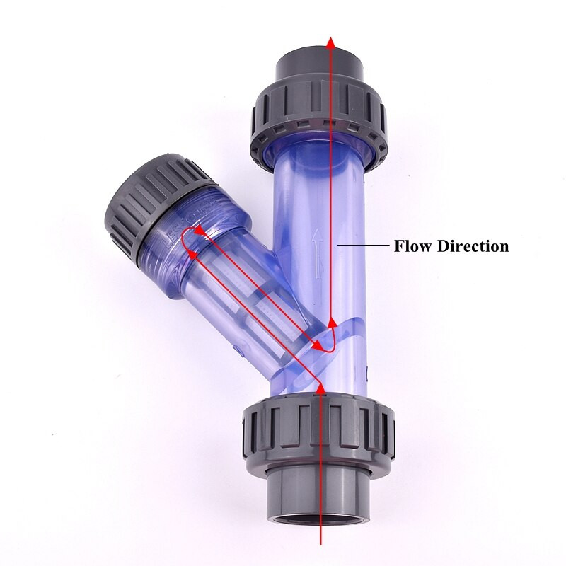 ID 20~63mm skaidrus UPVC Y tipo filtras Akvariumo žuvų bakas PVC vamzdžių jungtis Drėkinimo filtrai Sodo laistymo vamzdžių jungtys