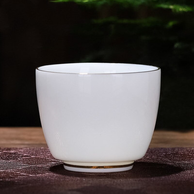 Kinijos suet Jade White porcelianinis arbatos puodelis Išskirtinis keraminis kavos puodelis Rankomis dažytas arbatos dubenėlis Buitinis arbatos rinkinys Master Cup 70 ml