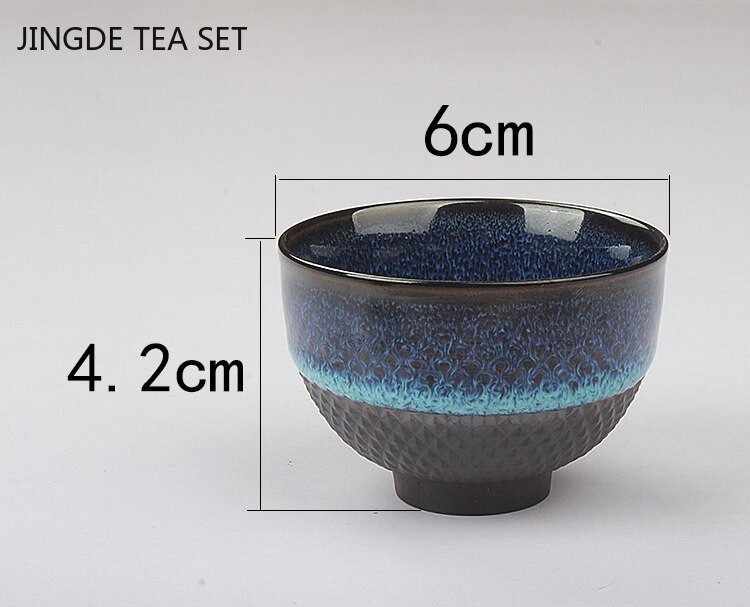 4db/tétel Kínai kemence csere kerámia teáscsésze Otthoni tea ivás Kézzel készített Boutique Retro teáskészlet Kiegészítők Single Cup Master
