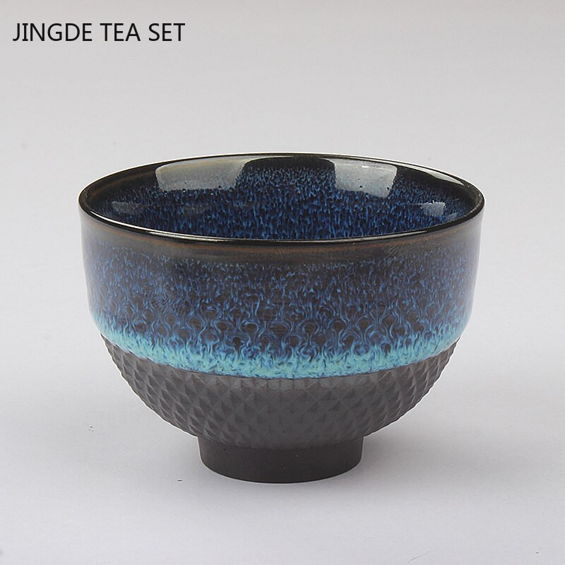 4db/tétel Kínai kemence csere kerámia teáscsésze Otthoni tea ivás Kézzel készített Boutique Retro teáskészlet Kiegészítők Single Cup Master