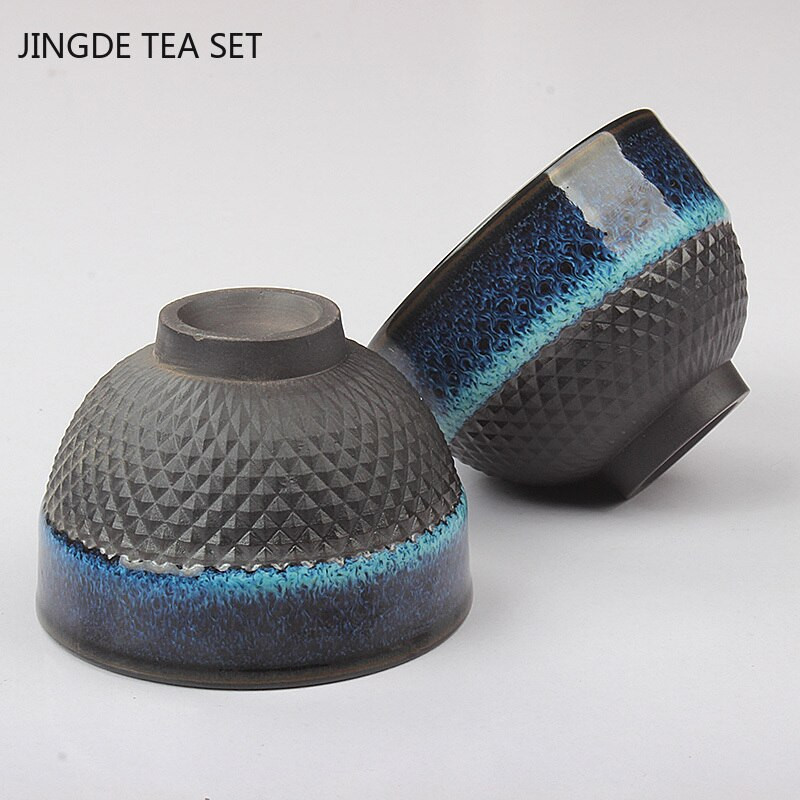 4db/tétel Kínai kemence csere kerámia teáscsésze Otthoni tea ivás Kézzel készített Boutique Retro teáskészlet Kiegészítők Single Cup Master