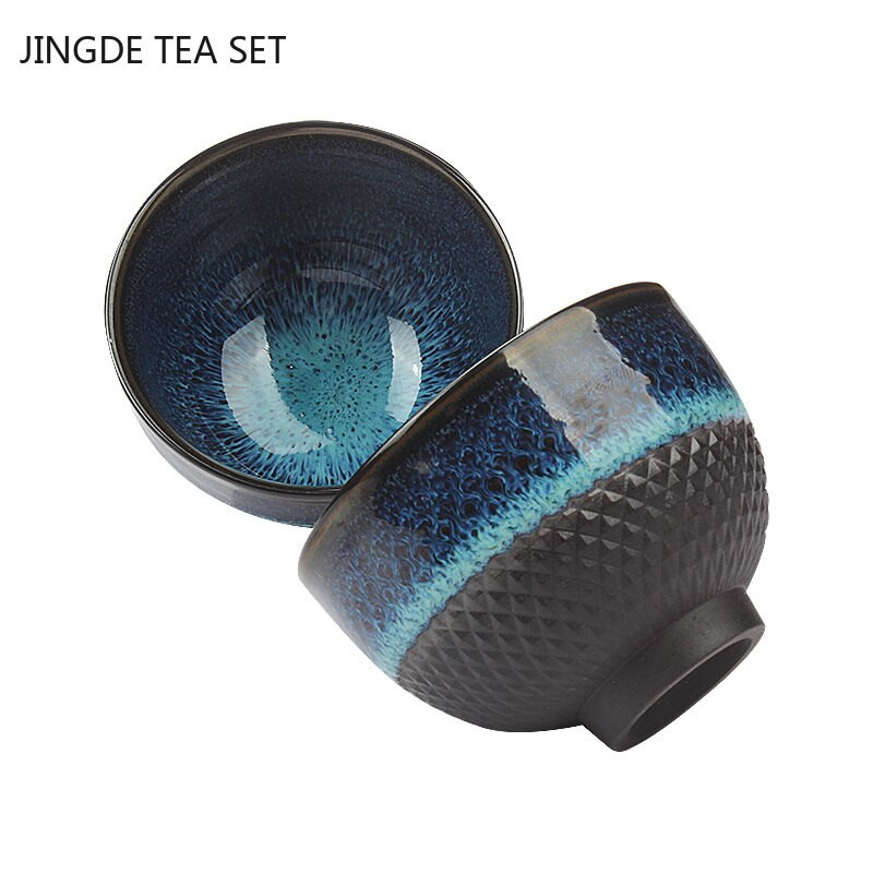 4db/tétel Kínai kemence csere kerámia teáscsésze Otthoni tea ivás Kézzel készített Boutique Retro teáskészlet Kiegészítők Single Cup Master