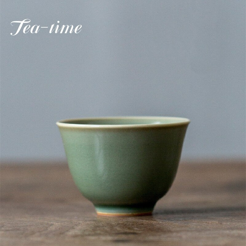 2db/szett 50 ml-es Boutique Yue Kiln Celadon kis teáscsésze Retro kerámia egycsészék háztartási kung fu tea mesterpohár teáskészlet kellékek