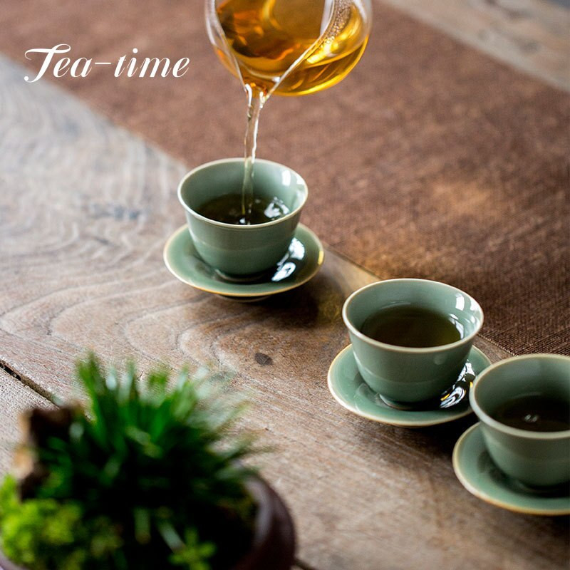 2db/szett 50 ml-es Boutique Yue Kiln Celadon kis teáscsésze Retro kerámia egycsészék háztartási kung fu tea mesterpohár teáskészlet kellékek