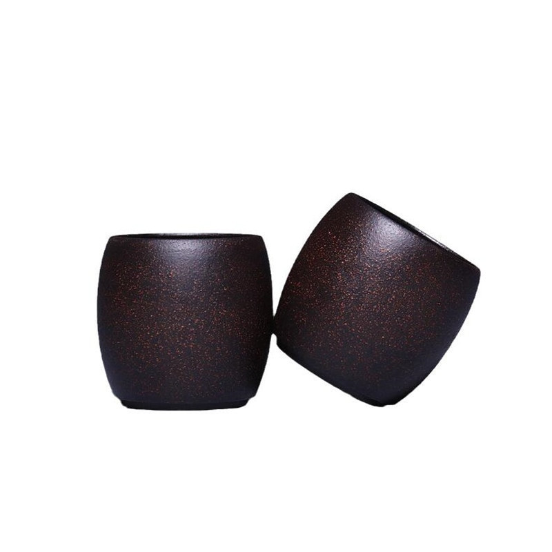 2 db/készlet Yixing Purple Clay teáscsésze utazási hordozható meditációs csésze kézzel készített teástál Mester csésze kínai teáskészlet tartozékok 70 ml