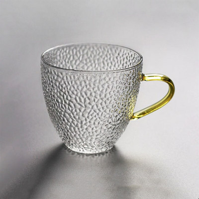 Hammered Glass Tea Cup 160ml átlátszó kávéscsésze kis teáscsésze kung fu ital csésze délutáni tea koronggal