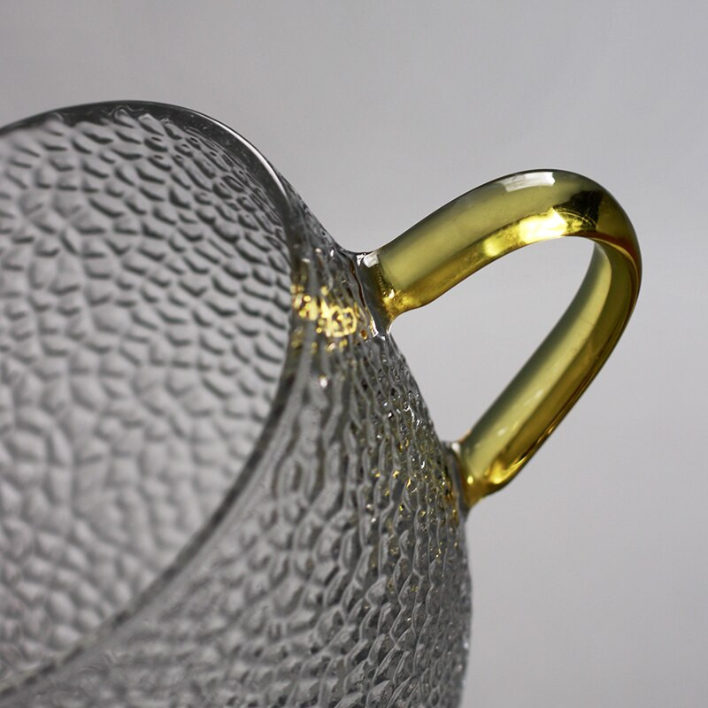 Hammered Glass Tea Cup 160ml átlátszó kávéscsésze kis teáscsésze kung fu ital csésze délutáni tea koronggal