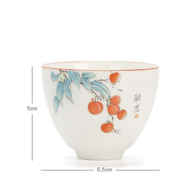 Ceașcă de ceai din ceramică de tip boutique, ceașcă de meditație pictată manual, un singur bol de ceai portabil de călătorie Pu'er Master Cup Set de ceai din porțelan lucrat manual