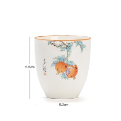 Ceașcă de ceai din ceramică de tip boutique, ceașcă de meditație pictată manual, un singur bol de ceai portabil de călătorie Pu'er Master Cup Set de ceai din porțelan lucrat manual
