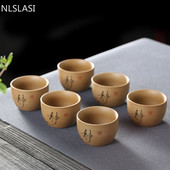 Set de ceai portabil din ceramică de călătorie de 6 buc. Ceașcă de ceai mică, ustensile de băut pentru uz casnic, porțelan albastru și alb, bol chinezesc pentru ceai Set de ceai