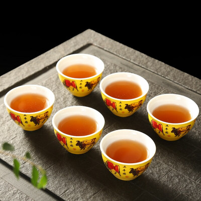 Set de ceai portabil din ceramică de călătorie de 6 buc. Ceașcă de ceai mică, ustensile de băut pentru uz casnic, porțelan albastru și alb, bol chinezesc pentru ceai Set de ceai