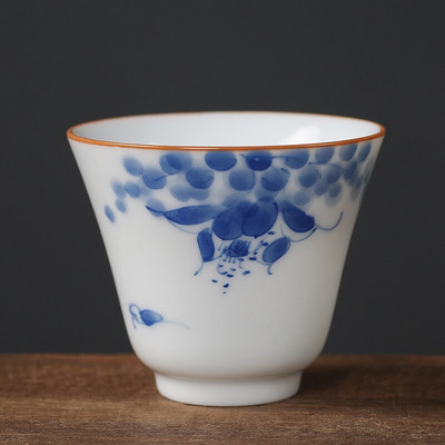 1db kínai Jingdezhen kézzel készített porcelán teáscsésze háztartási, kézzel festett virágos teáscsésze kerámia mesterpohár személyes teáskészletek