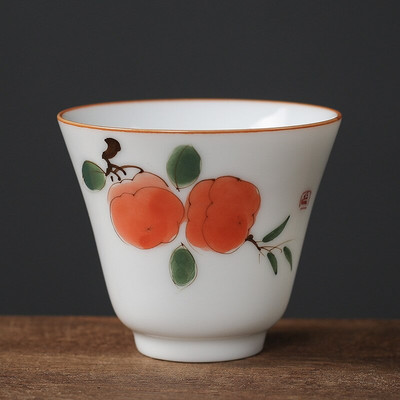 1db kínai Jingdezhen kézzel készített porcelán teáscsésze háztartási, kézzel festett virágos teáscsésze kerámia mesterpohár személyes teáskészletek