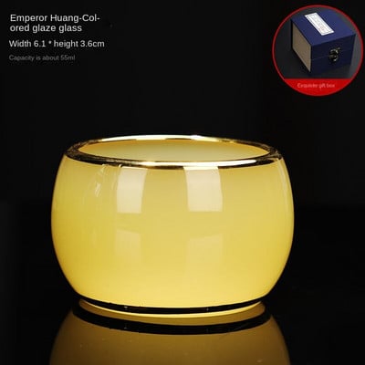 Arany berakásos Jade teáscsésze Jáde porcelán teáscsésze Színes mázas Sárkány Kupa Csúcsvonalú arany Buddha teáscsésze díszdobozban