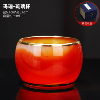 Arany berakásos Jade teáscsésze Jáde porcelán teáscsésze Színes mázas Sárkány Kupa Csúcsvonalú arany Buddha teáscsésze díszdobozban