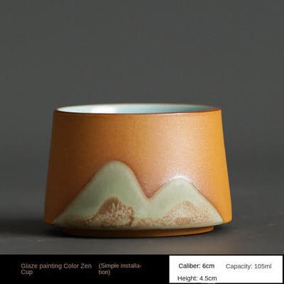 Glazură Pictură Peisaj Master Cup o singură ceașcă Gresie Ceramică Jian Zhan ceai cu ceai Bol de ceai Kung Fu Set de ceai Cana Cești de ceai