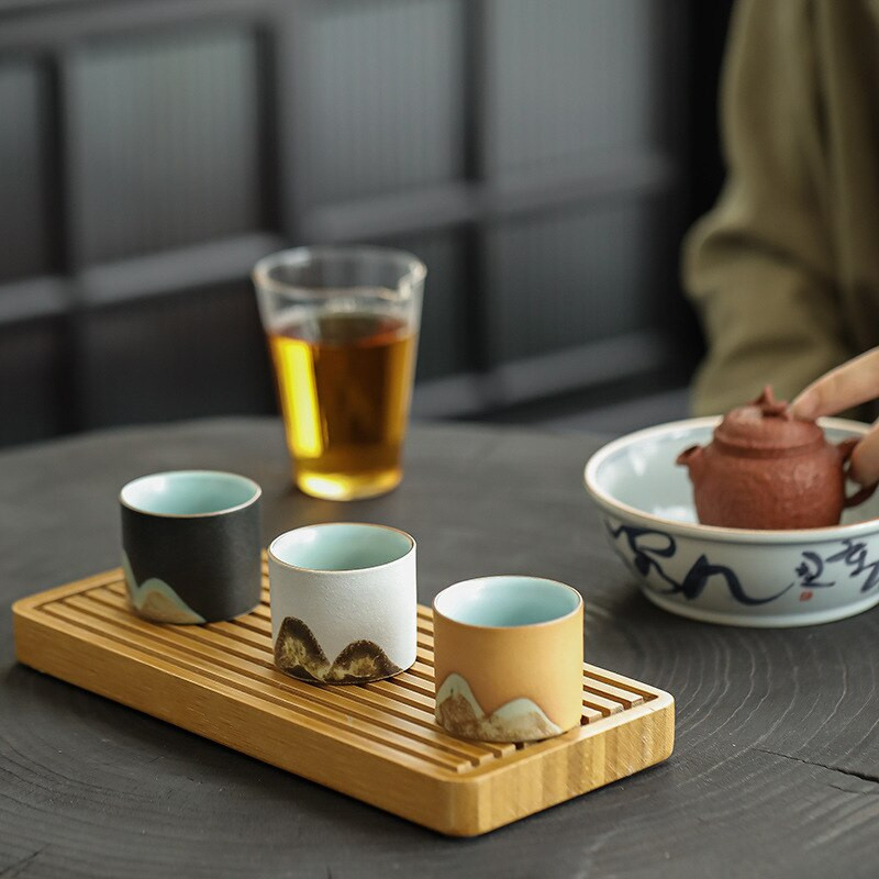 Glazură Pictură Peisaj Master Cup o singură ceașcă Gresie Ceramică Jian Zhan ceai cu ceai Bol de ceai Kung Fu Set de ceai Cana Cești de ceai