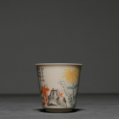 Tradicinis kinų keramikinis arbatos puodelis, nešiojamas kelioninis arbatos dubuo, buitinis porcelianinis arbatos rinkinys Pu'er Tie Guanyin rankų darbo arbatos puodelis 60 ml