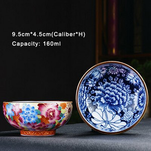 PINNY 160ML Jingdezhen plavo-bijele porculanske šalice za čaj Keramička kineska slika pejzaža Šalica za čaj Retro zdjela za čaj