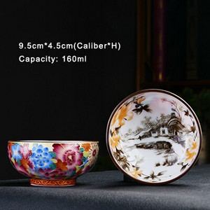 PINNY 160ML Jingdezhen plavo-bijele porculanske šalice za čaj Keramička kineska slika pejzaža Šalica za čaj Retro zdjela za čaj