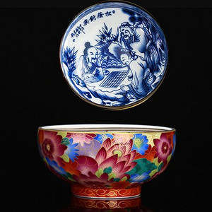 PINNY 160ML Jingdezhen plavo-bijele porculanske šalice za čaj Keramička kineska slika pejzaža Šalica za čaj Retro zdjela za čaj