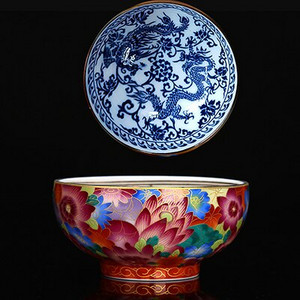 PINNY 160ML Jingdezhen plavo-bijele porculanske šalice za čaj Keramička kineska slika pejzaža Šalica za čaj Retro zdjela za čaj