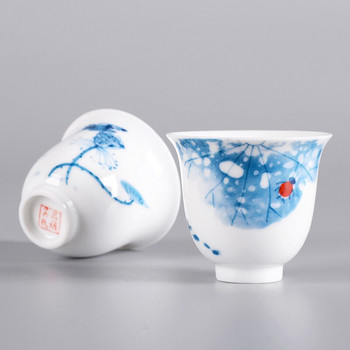 2 τμχ/σετ Μπλε και λευκή πορσελάνη χειροποίητο κεραμικό φλιτζάνι τσαγιού κινέζικη πορσελάνινη μπολ τσαγιού σετ τσαγιού αξεσουάρ Personal single cup