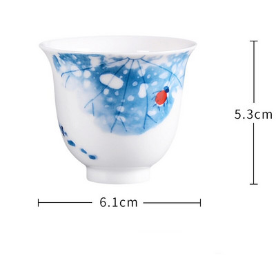 2 db/készlet Kék-fehér porcelán kézzel készített kerámia teáscsésze Kínai porcelán teástál teáskészlet Kiegészítők Személyes egypohár