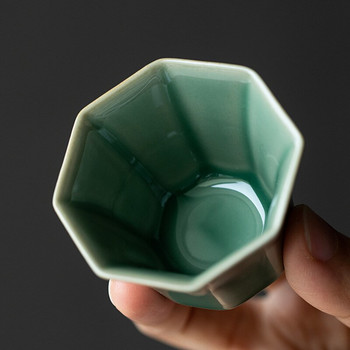 2 ΤΕΜ/Σετ Yue Kiln Celadon Tea Cup Εγχειρίδιο Creative Household Square Cup Μονό μικρό Master Cup Κεραμικό σετ τσαγιού Kung Fu