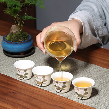 1 бр. Китайска ръчно изработена керамична чаша за чай Ръчно рисувани цветни мотиви Купа за чай Вратовръзка Guanyin Pu\'er Сервиз за чай Изискана порцеланова чаша за чай