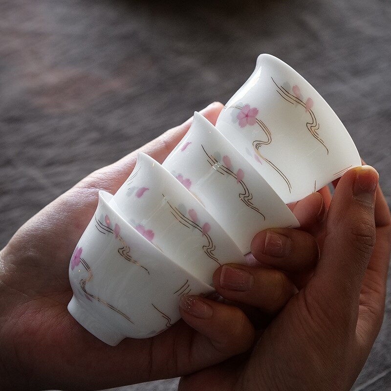 Tojáshéjas porcelán mester csésze teáscsésze kis teástál Kung fu teáskészlet Kerámia egycsészékes teafőzési teástál