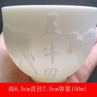 Teáskészlet birka zsíros jade teáscsésze Kung Fu teáscsésze Szív Szútra mester csésze fehér porcelán kerámia csésze egy csésze teástál ajándék csésze