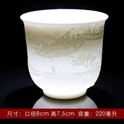 Teáskészlet birka zsíros jade teáscsésze Kung Fu teáscsésze Szív Szútra mester csésze fehér porcelán kerámia csésze egy csésze teástál ajándék csésze