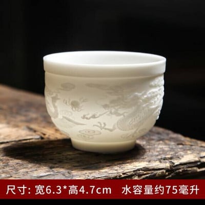 Teáskészlet birka zsíros jade teáscsésze Kung Fu teáscsésze Szív Szútra mester csésze fehér porcelán kerámia csésze egy csésze teástál ajándék csésze