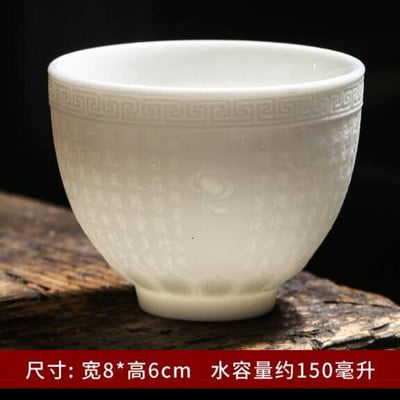 Teáskészlet birka zsíros jade teáscsésze Kung Fu teáscsésze Szív Szútra mester csésze fehér porcelán kerámia csésze egy csésze teástál ajándék csésze